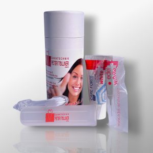 Dental-Care-Set-Travelset-Zahnpflegeset-Reiseset-Taschenset-bedruckt-Patientengeschenk-Präsent-Praxis-Zahnarzt-Kieferorthopäde-Give-Away-weiß