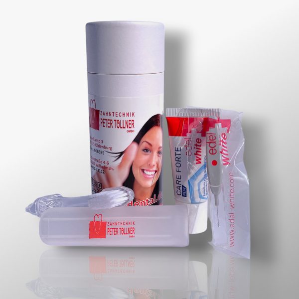 Dental-Care-Set-Travelset-Zahnpflegeset-Reiseset-Taschenset-bedruckt-Patientengeschenk-Präsent-Praxis-Zahnarzt-Kieferorthopäde-Give-Away-weiß